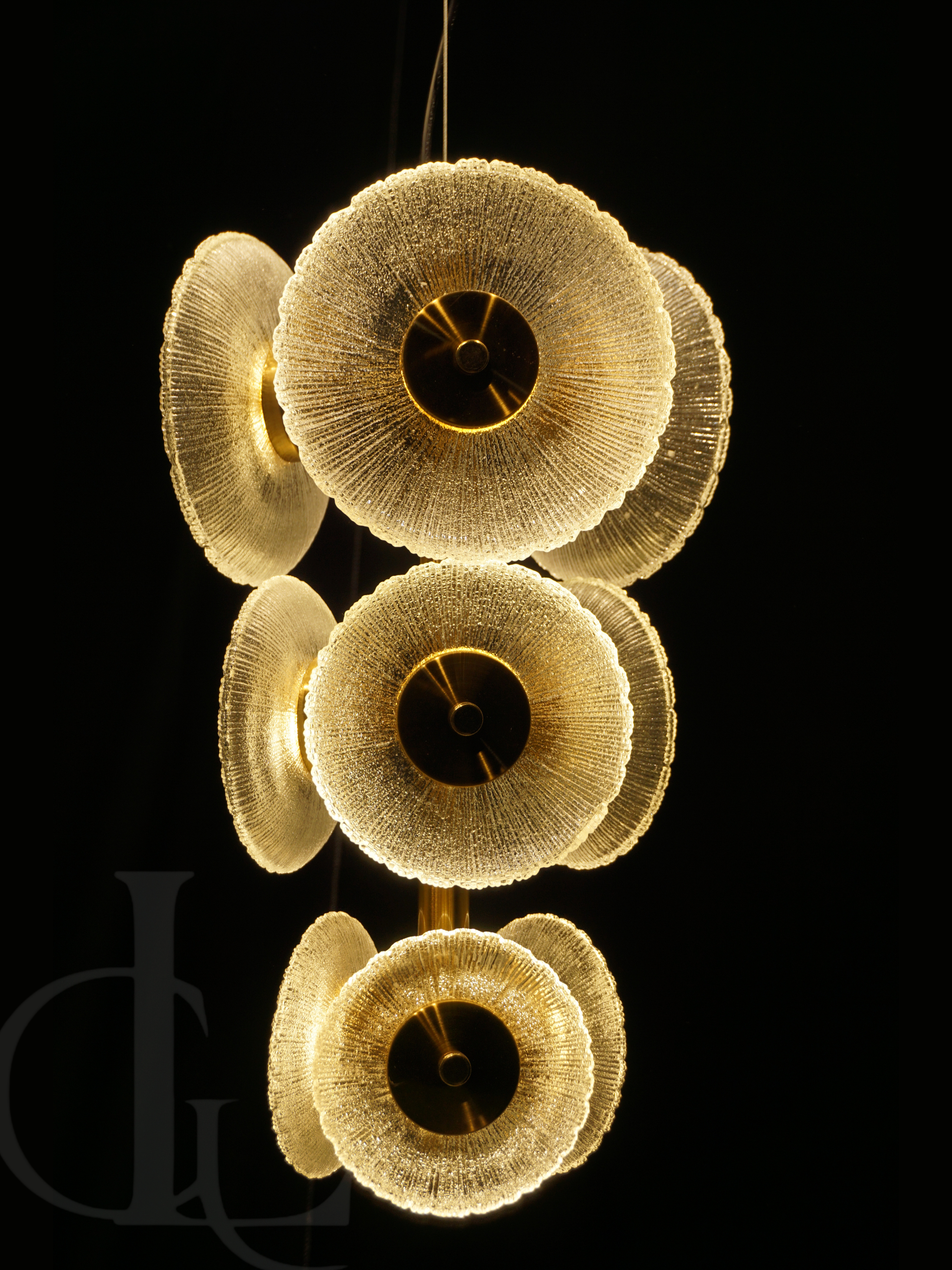 Blooming Sonata (Glass, Gold) Hanging Light